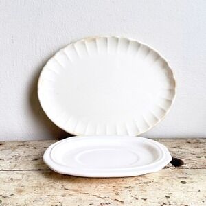 W.S. George Riviera, White Ironstone Platter Homer Laughlin Underplate CSGE